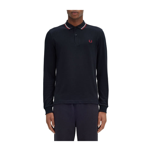 Fred Perry Polo Polo Uomo lunga Twin Tipped Blu bianco rosso - Francavilla Moda